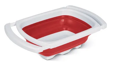 Друшлаг EMSA 39x26см, складной белый/красный SMART KITCHEN 507255